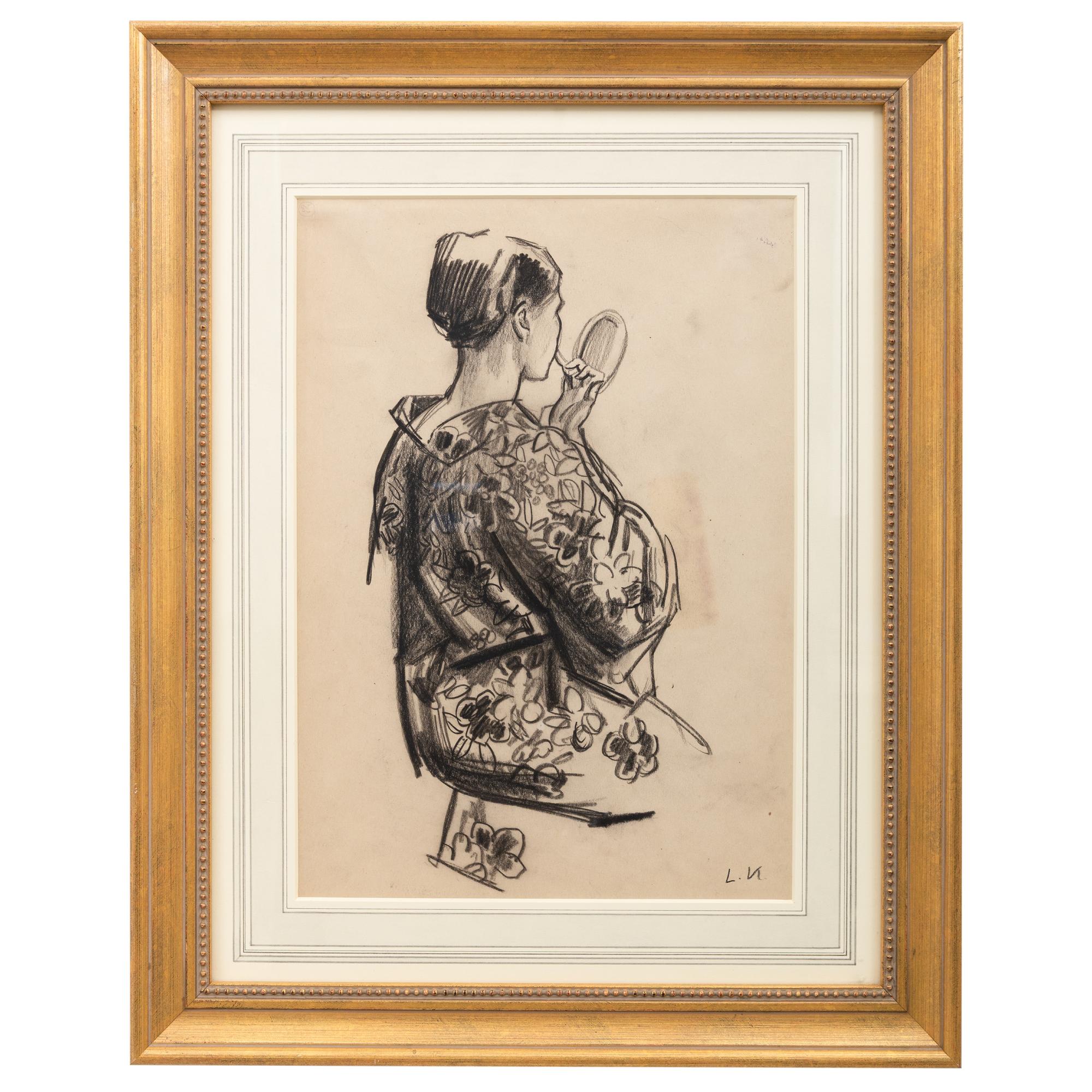 Woman in Kimono; Together with a Companion (Two Works)