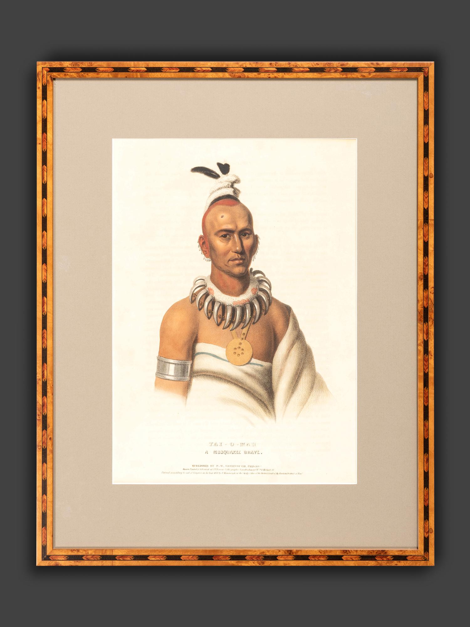 Four Hand-Colored Lithographs by McKenney and Hall
