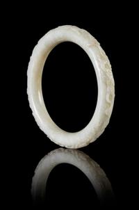 A White Jadeite Bangle Diameter 3 1/4 inches.