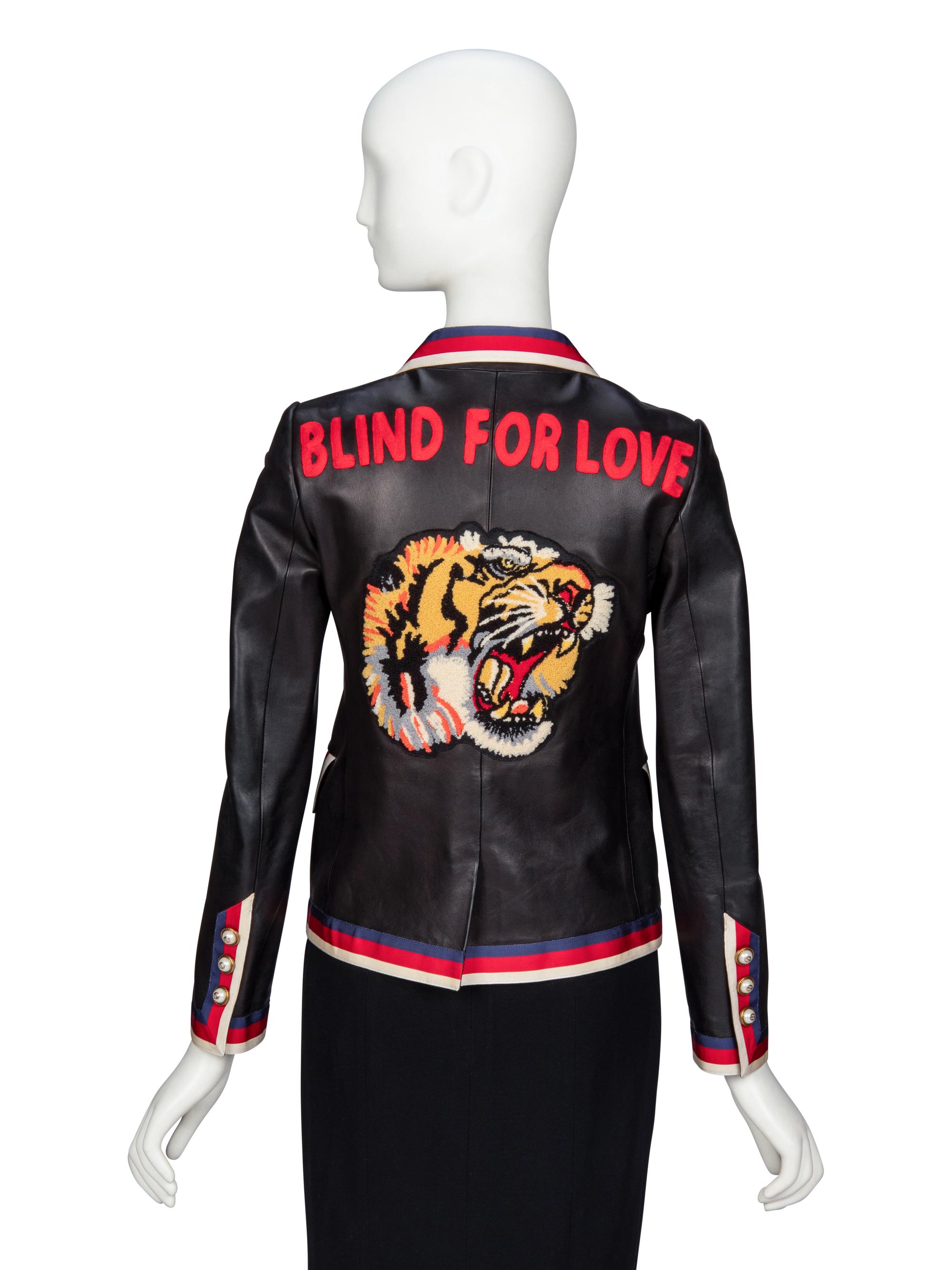 Gucci, Embellished Leather "Blind for Love" Blazer