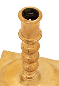 Two Continental Brass Candlesticks
