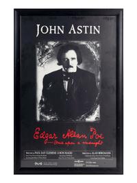 (Theatre) ASTIN, John (1930). “Edgar Allan Poe: Once Upon a Midnight,” SIGNED poster from John Astin’s 2004 one-man play.