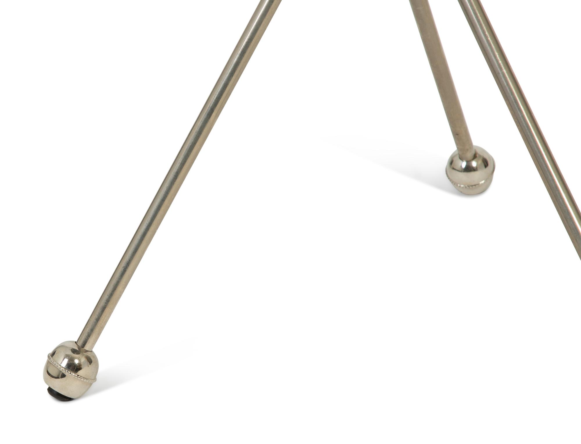 A Pair of Steel Marble-Top Side Tables in the Style of Maison Jansen — MID-2OTH CENTURY
