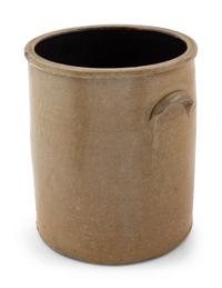 A Cobalt Decorated Stoneware Six-Gallon Crock