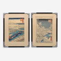 Utagawa Hiroshige 歌川広重 浮世绘两幅 (Japanese b.1797-d.1858)