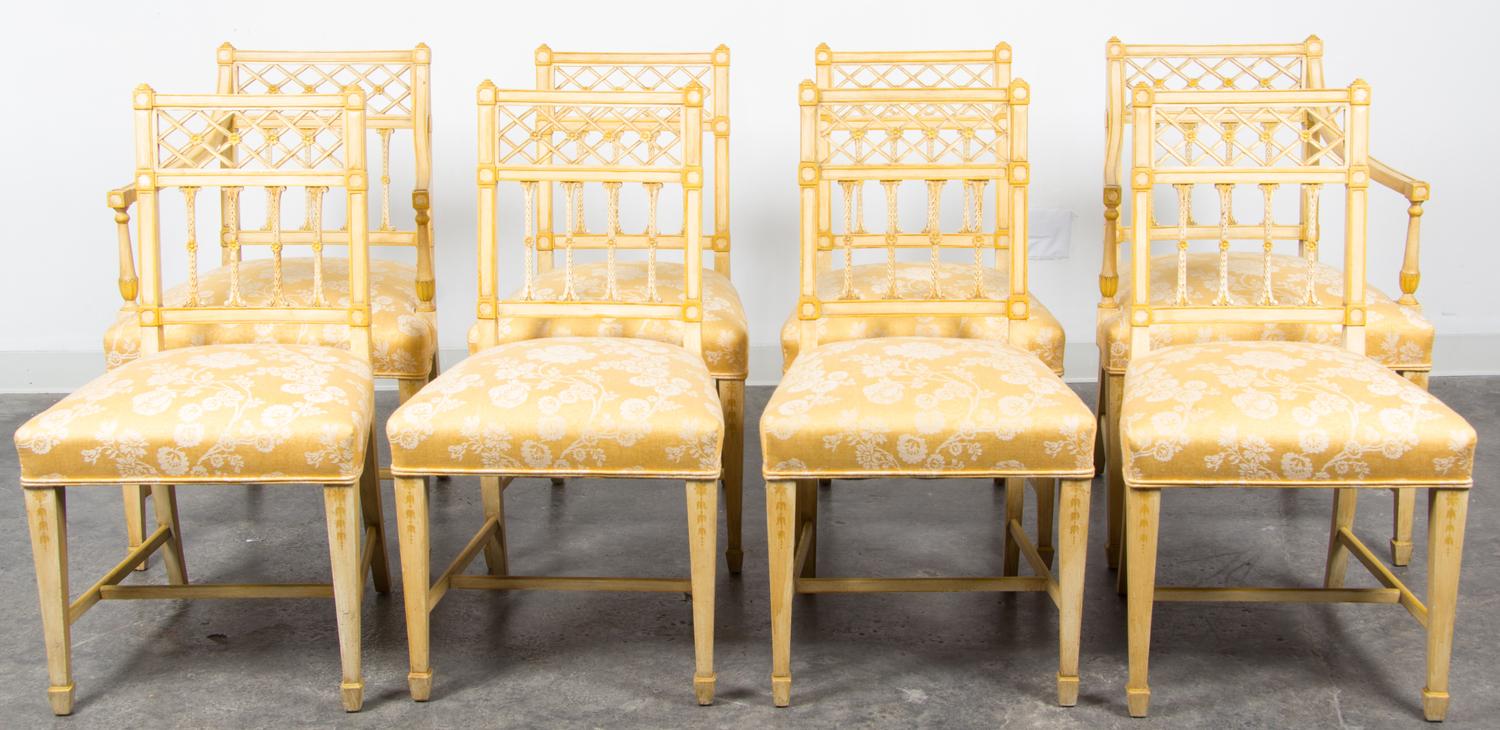A Set of Painted Wood Dining Chairs Height 35 3/4 inches. — 20TH CENTURY