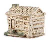 A Scarce Dalton, Ohio Stoneware Log Cabin Bank