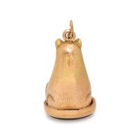 YELLOW GOLD AND HARDSTONE BEAR CHARM