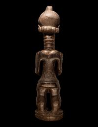 A Bena Lulua Wood Standing Female Figure