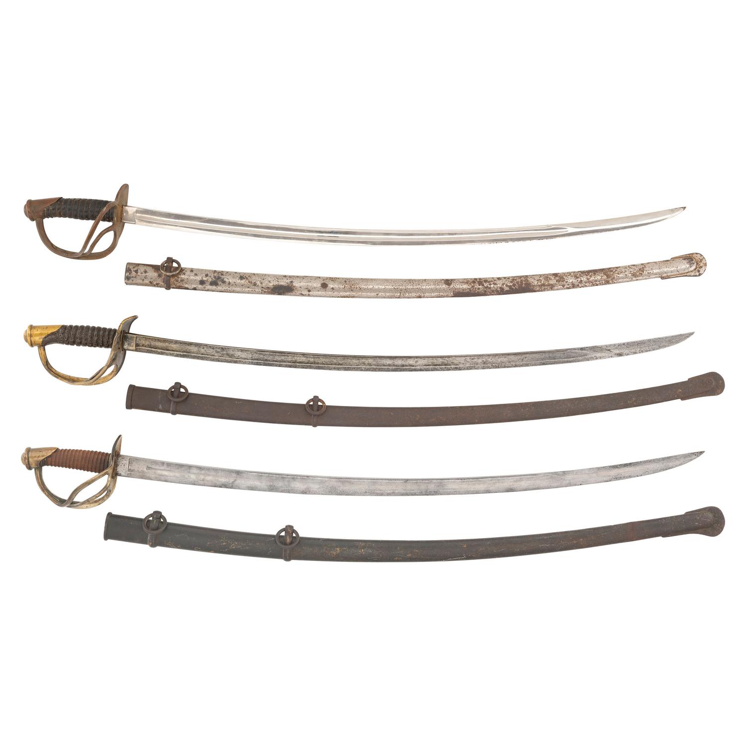 Lot of 3 US Swords Including : M1860 Light Cavalry and M1840