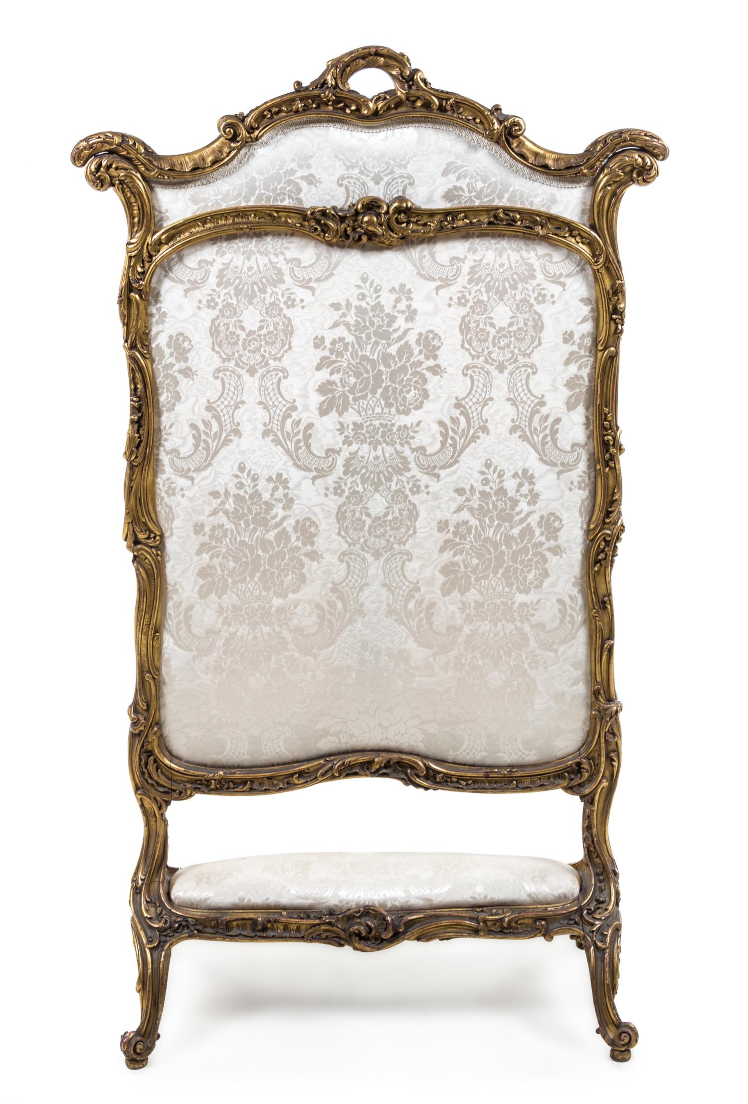 A Louis XV Style Giltwood Firescreen Height 55 5/8 inches. — LATE 19TH/EARLY 20TH CENTURY