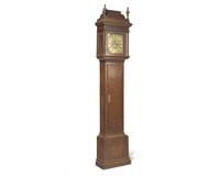 A Queen Anne inlaid and burl walnut veneered and inlaid tall case clock, works by John Sanderson, Wigton, England, early 18th century