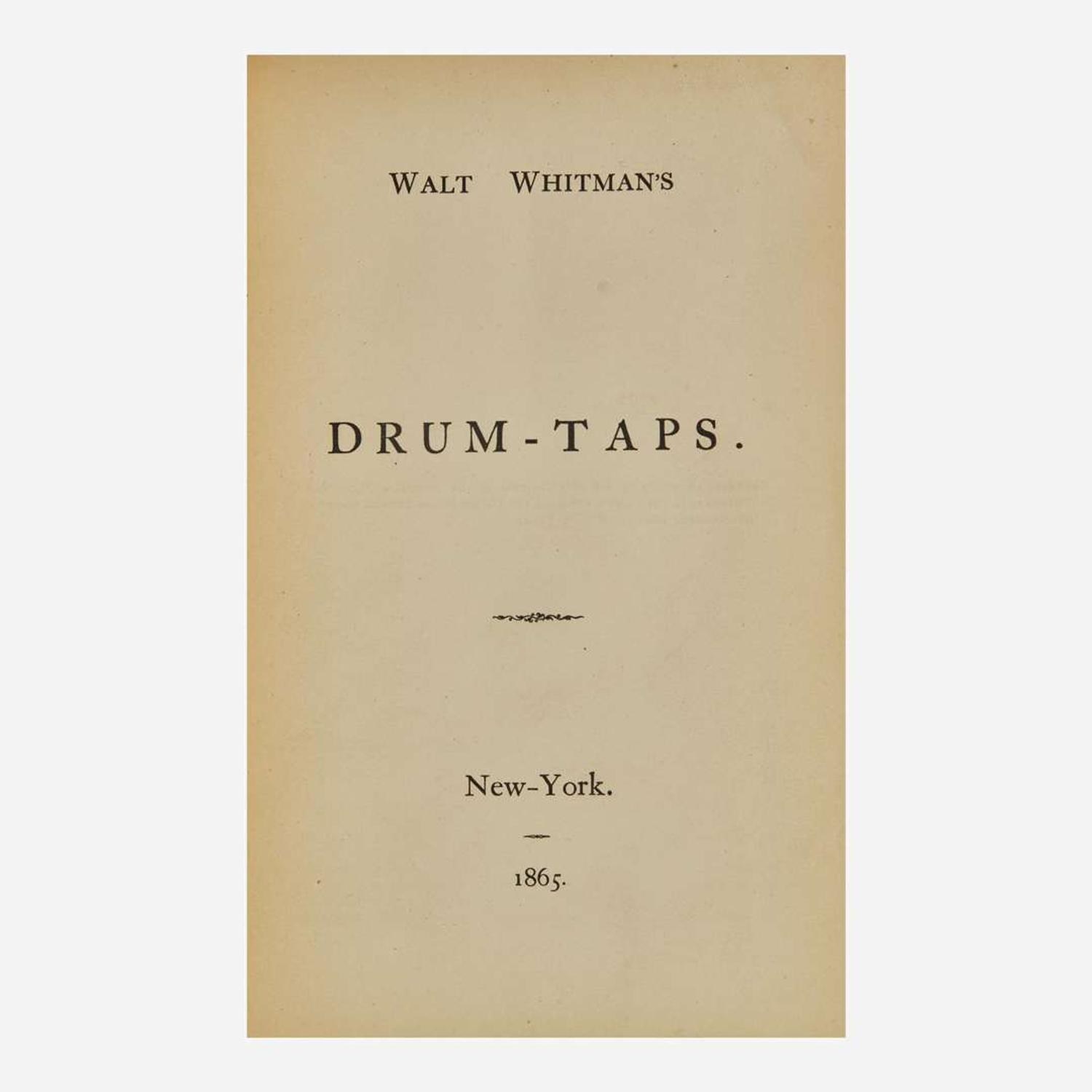 [Literature] Whitman, Walt Drum-Taps, with Sequel to Drum-Taps