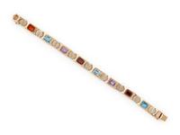 BICOLOR GOLD AND GEMSTONE BRACELET