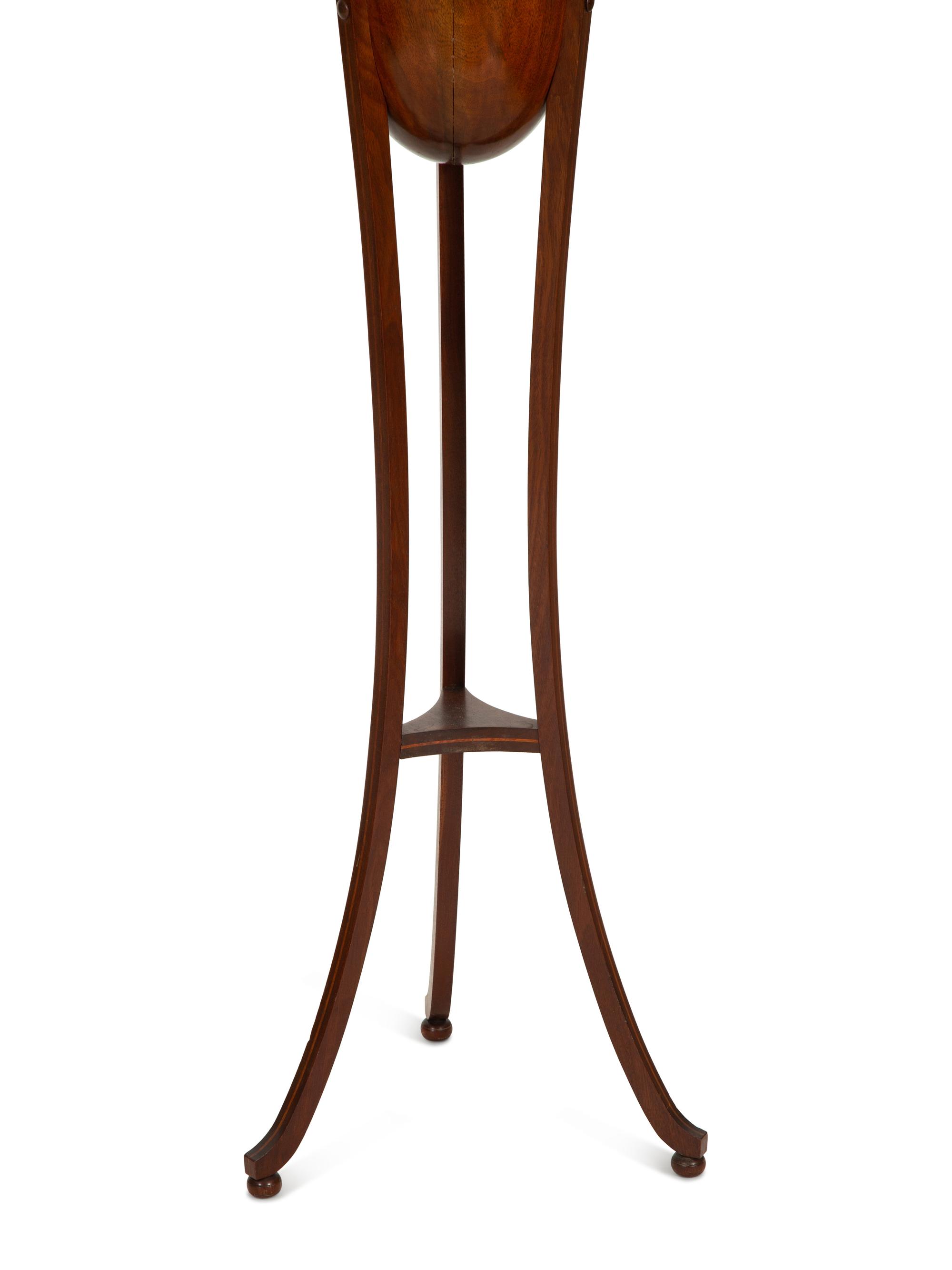 A Pair of George III Style Mahogany Urn Form Jardinière Stands