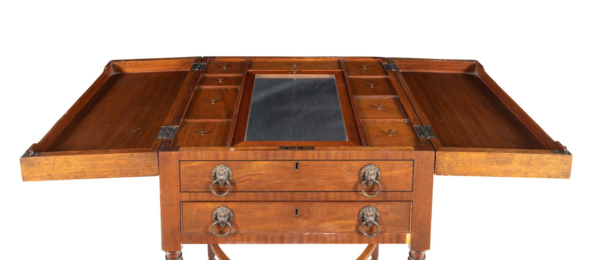 An Edwardian Mahogany Flip-Top Dressing Table