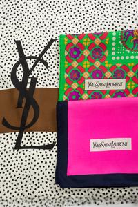 Three Vintage Yves Saint Laurent Scarves, 1970s