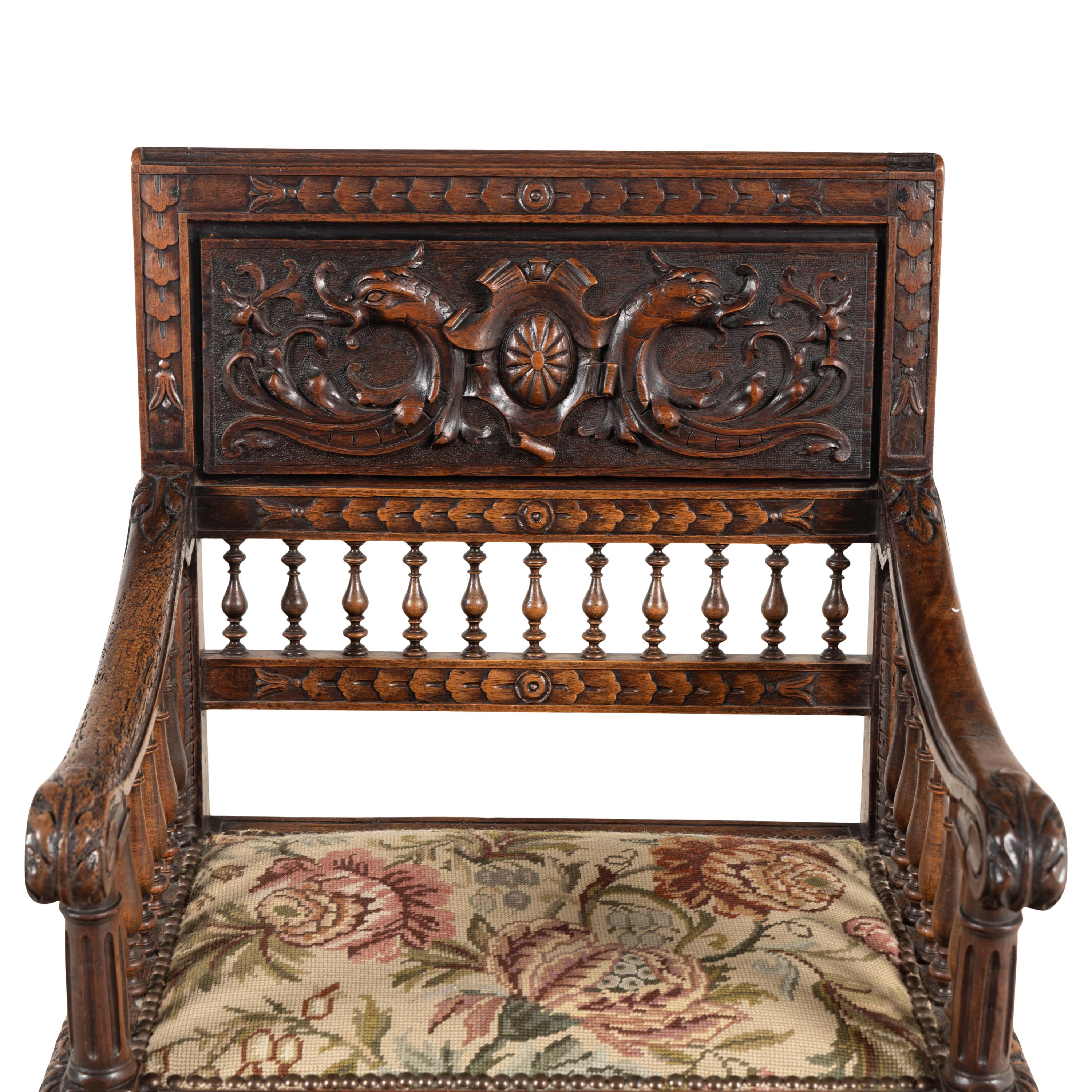 A French Baroque Oak Armchair