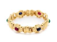 YELLOW GOLD AND MULTIGEM BRACELET