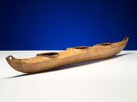 Inuit Sealskin Model Umiak, Three Person