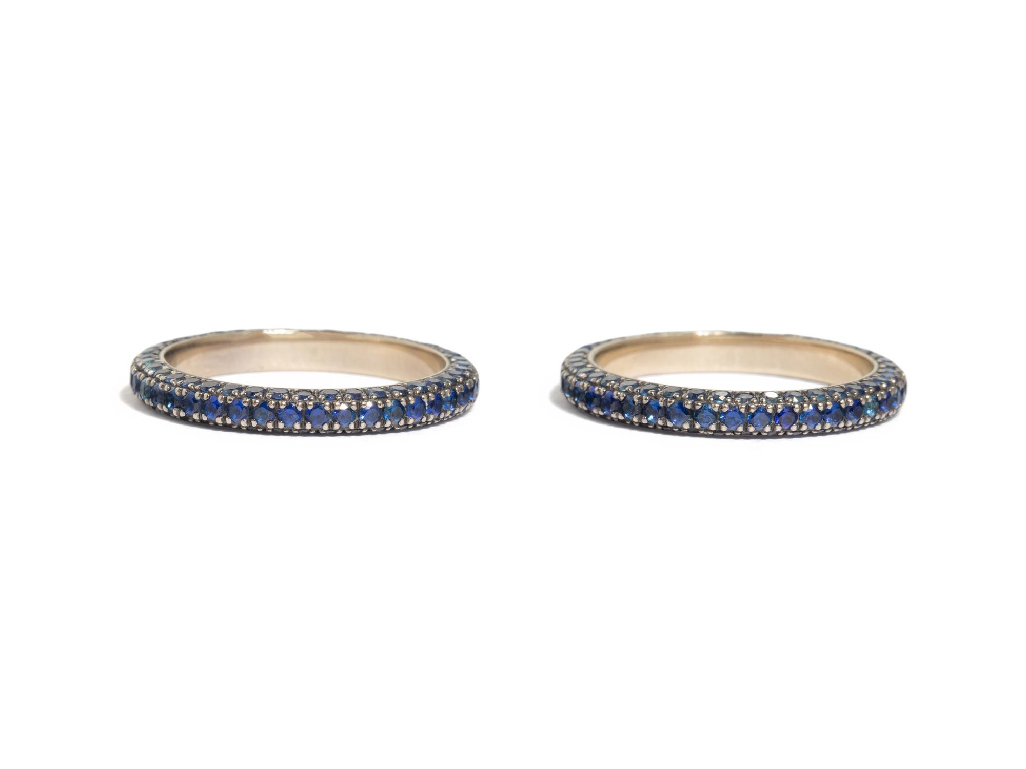 PAIR OF PAVÉ SAPPHIRE ETERNITY BANDS