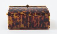 A Chanel Tortoiseshell Evening Bag, 5"x 4.5" x 2"; Strap drop: 22".