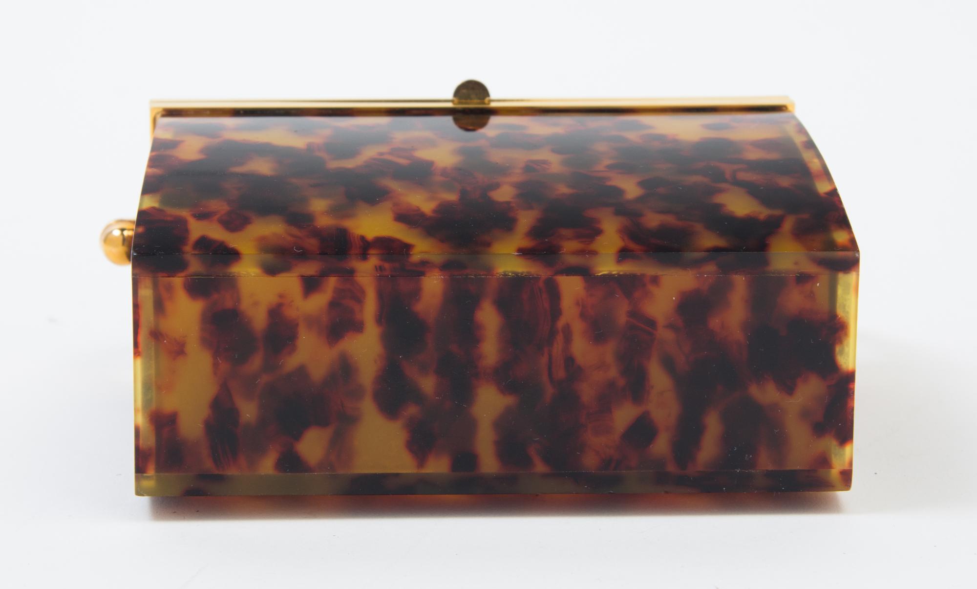 A Chanel Tortoiseshell Evening Bag, 5"x 4.5" x 2"; Strap drop: 22".