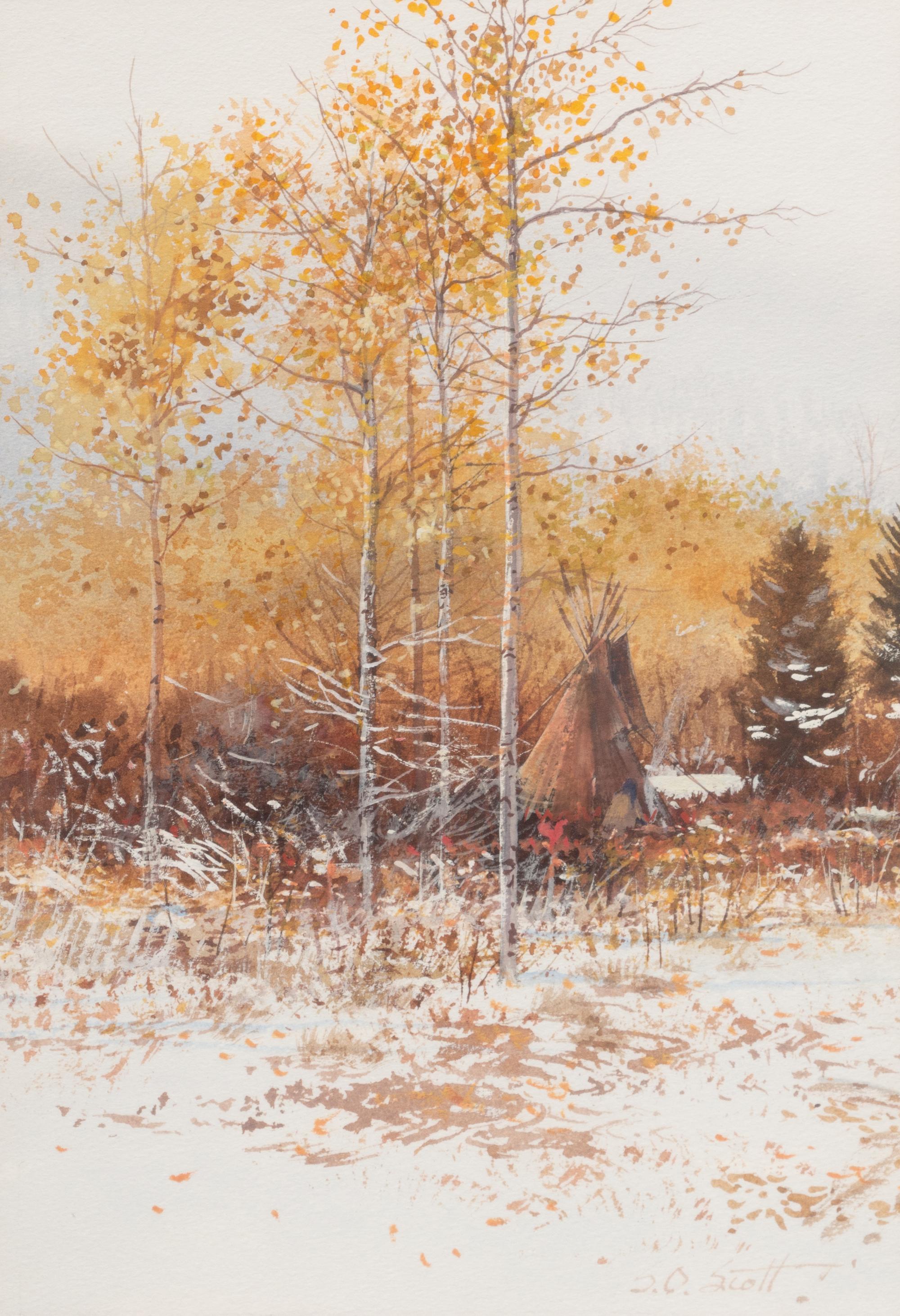 A Pair of Camp Scene Watercolors