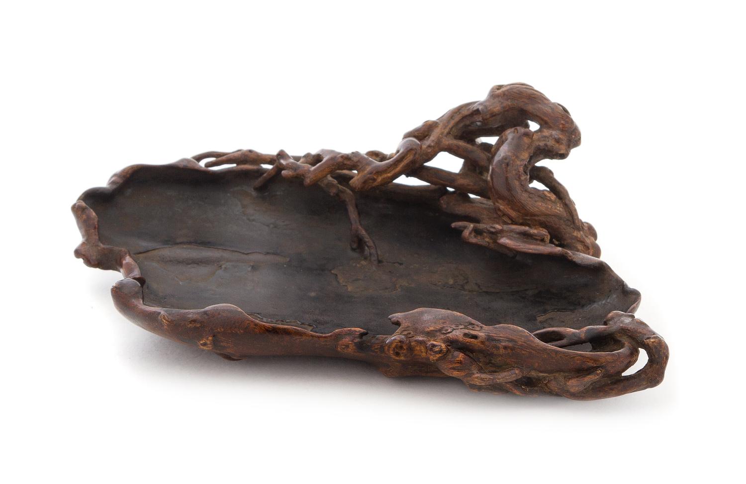 An Aloeswood Scholar's Table Dish POSSIBLY 19TH CENTURY Length 6 3/4 inches. — POSSIBLY 19TH CENTURY