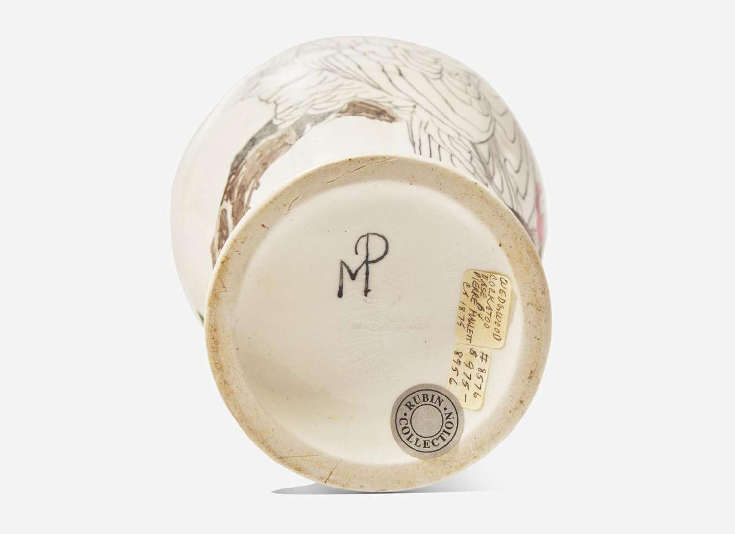 A Wedgwood Pierre Mallett Decorated Queensware Vase, UK, late 19th century