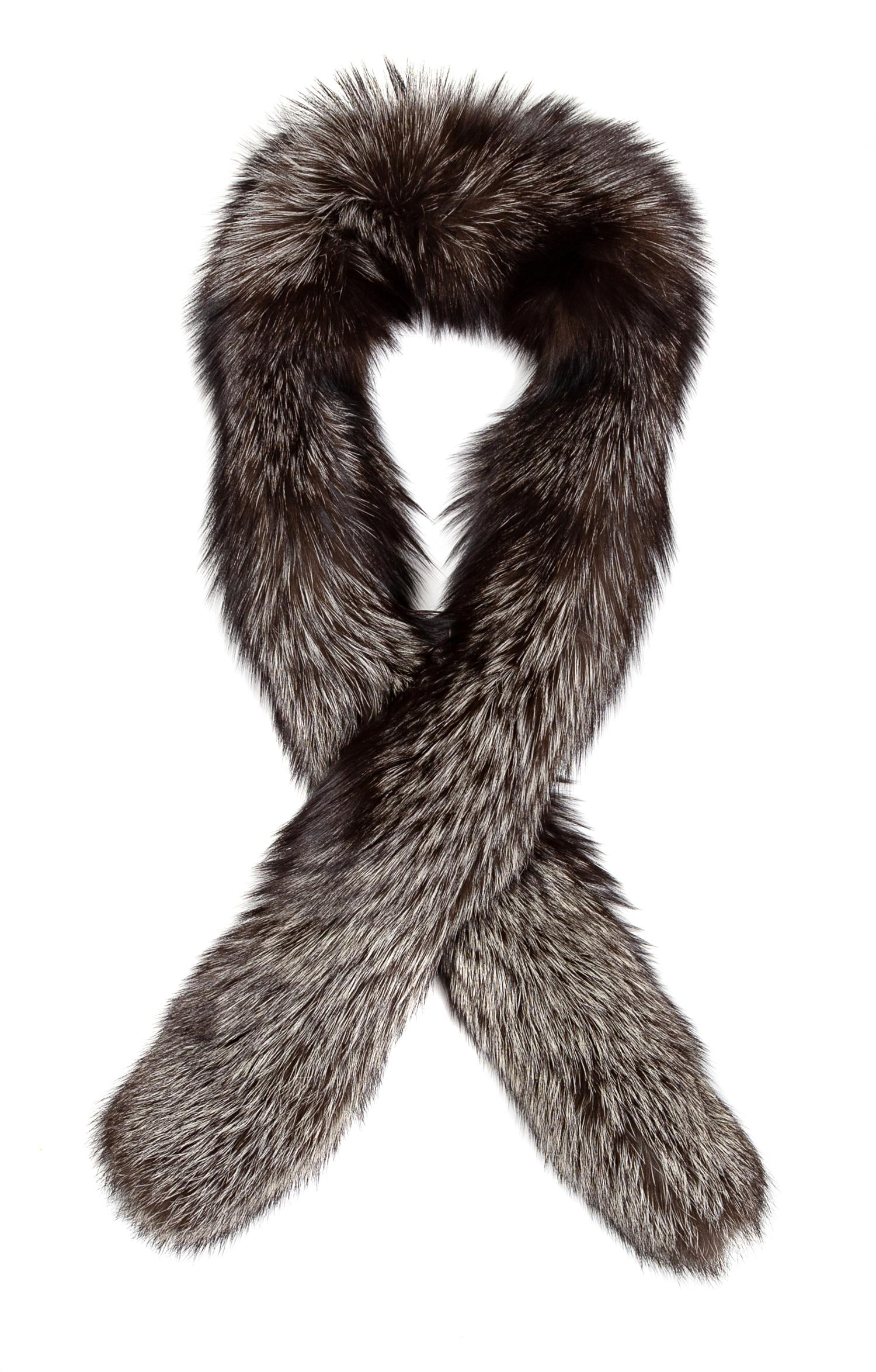 A Silver Fox Fur Scarf, 60" L x 6" W.