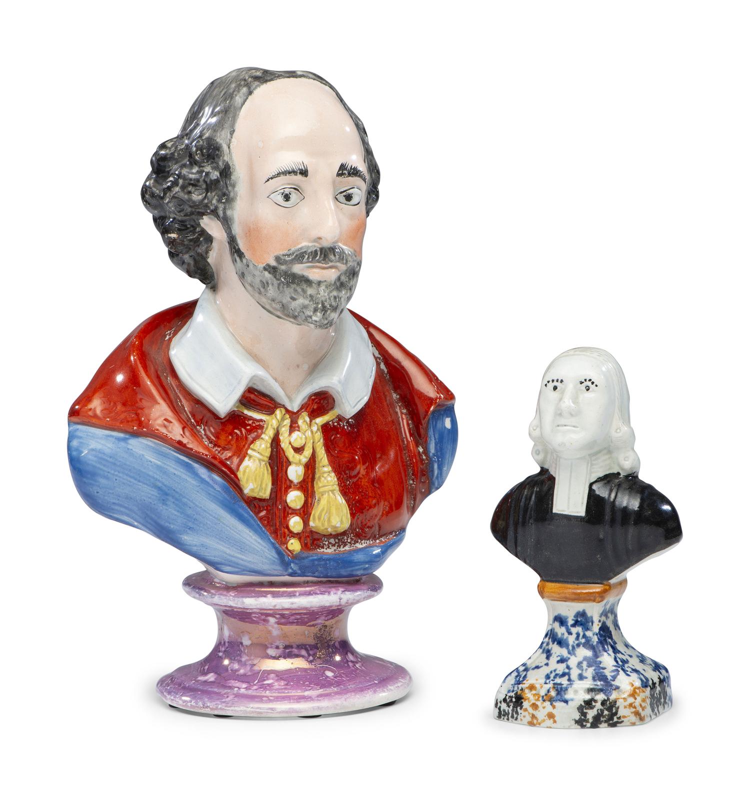 Two Staffordshire Glazed Pearlware Busts