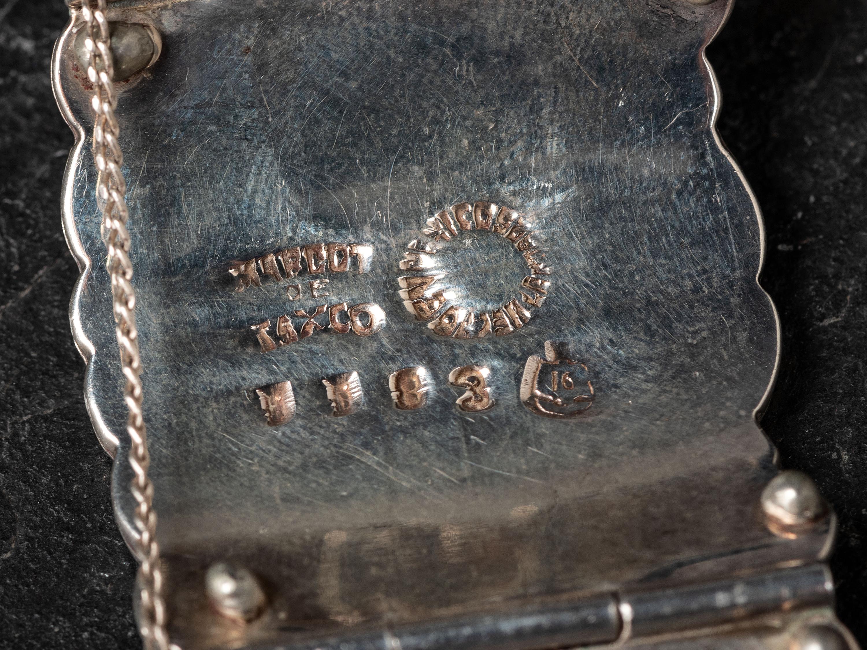 Three Taxco Sterling Silver and Enamel Link Bracelets,1955-1978