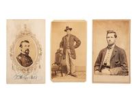 [CIVIL WAR]. A trio of 3 CDVs, including signed portrait of Major William Baker Curtis, 12th West Virginia Infantry Regiment.