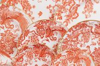 A Royal Crown Derby Red Aves Porcelain Dinner Service
