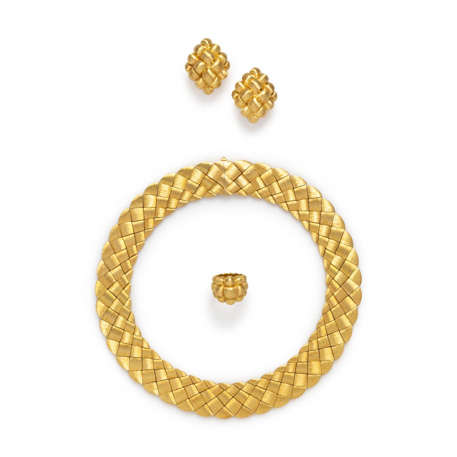 HENRY DUNAY, YELLOW GOLD SET