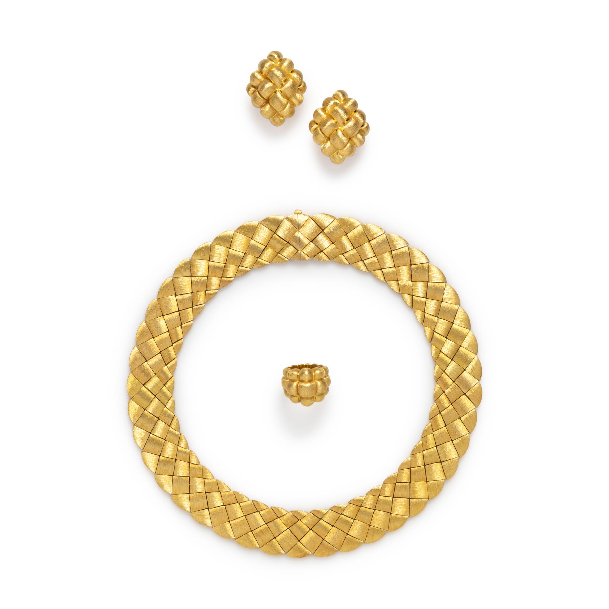 HENRY DUNAY, YELLOW GOLD SET
