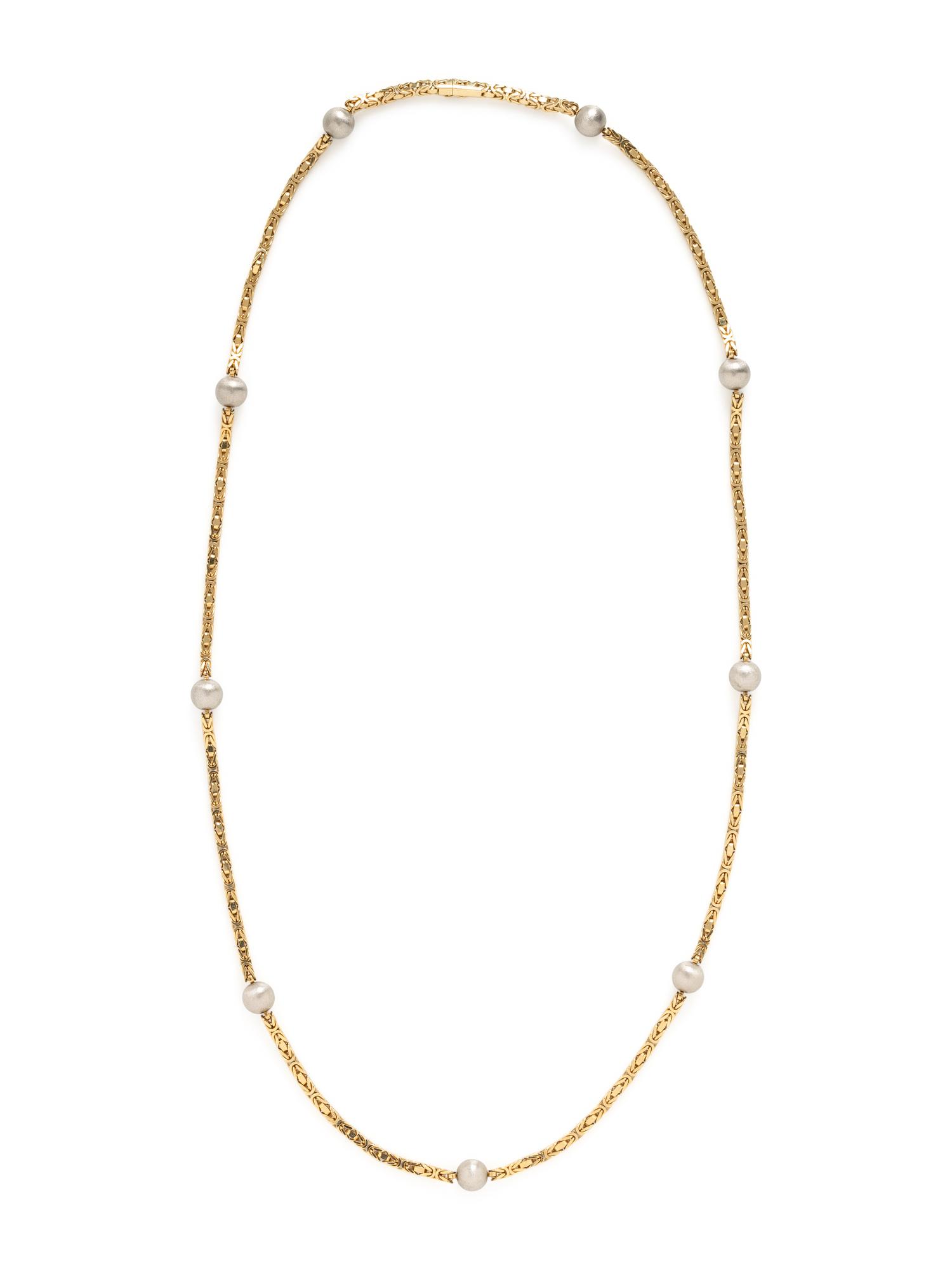 BICOLOR GOLD LONG CHAIN NECKLACE