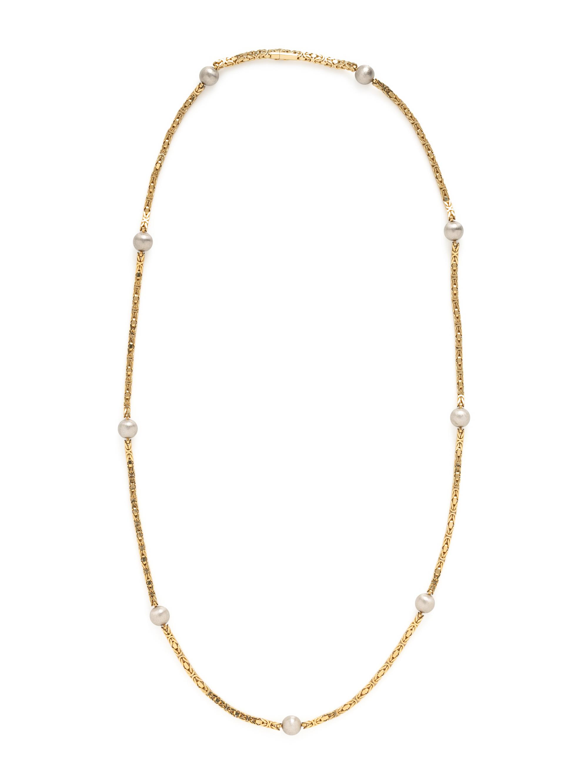 BICOLOR GOLD LONG CHAIN NECKLACE