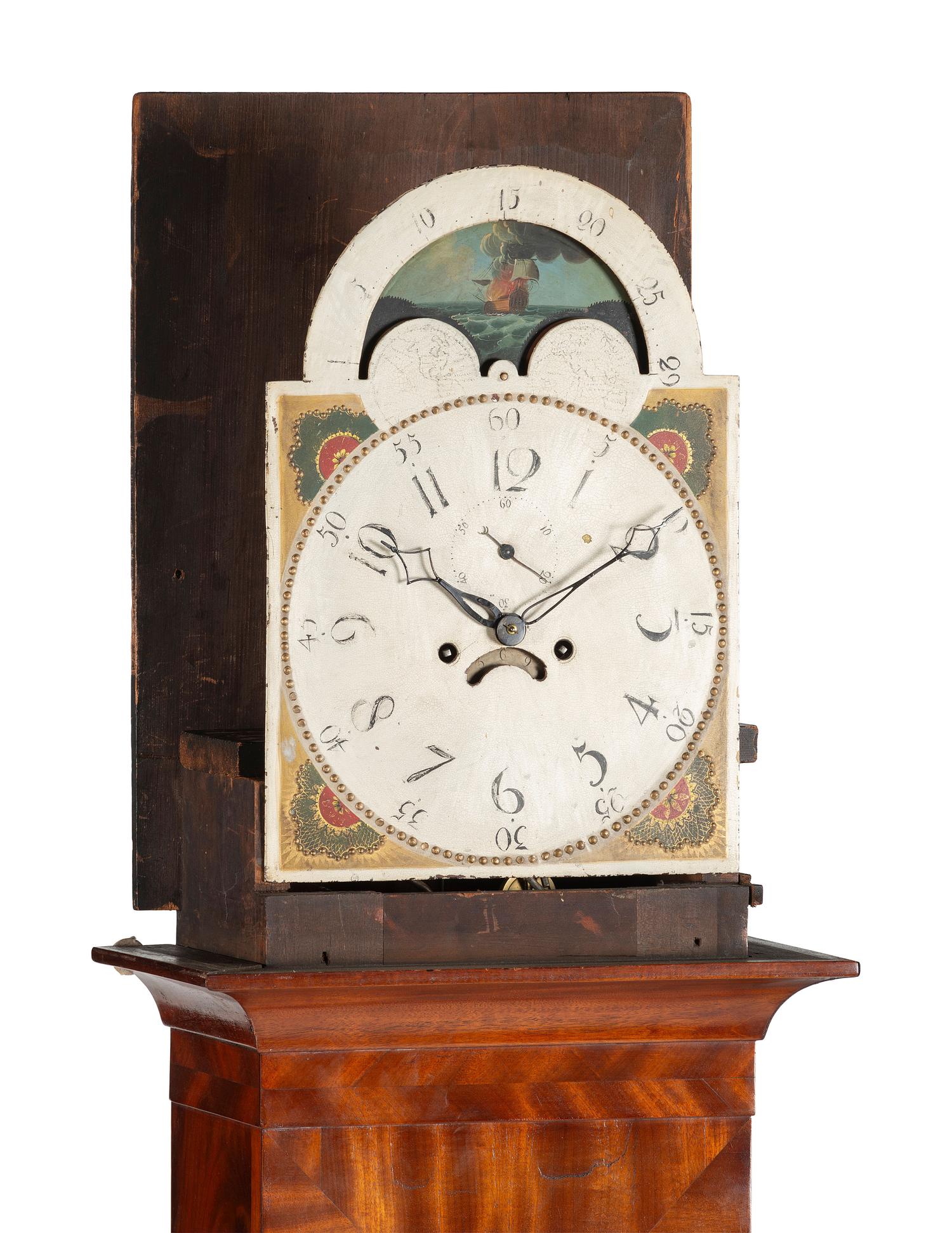 A Federal Inlaid Mahogany Tall Case Clock