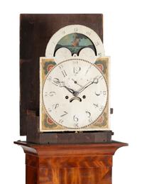 A Federal Inlaid Mahogany Tall Case Clock