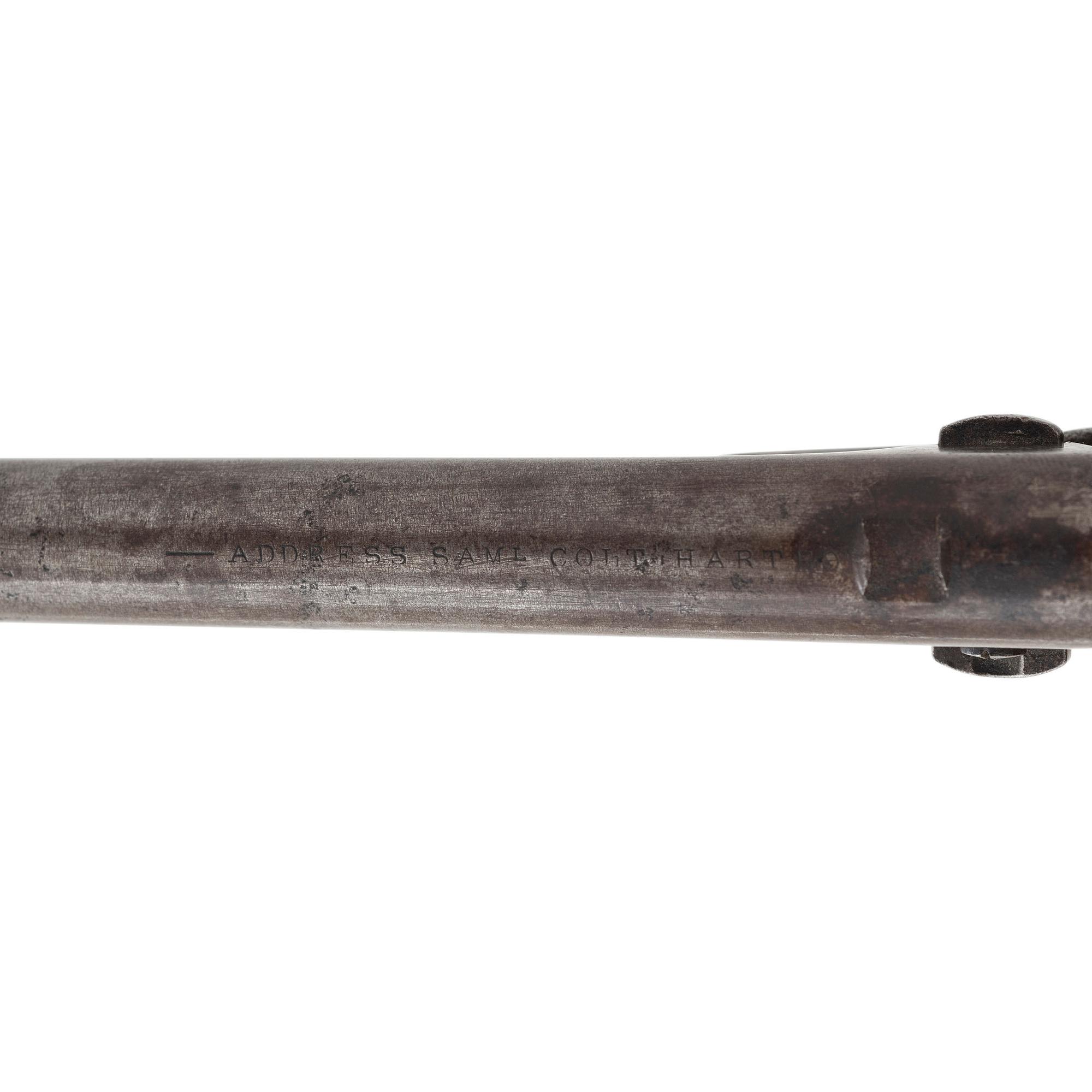Gettysburg Used and Published Colt Model 1862 Police Revolver Inscribed to A.W. Tebbets by the Boston Printers
