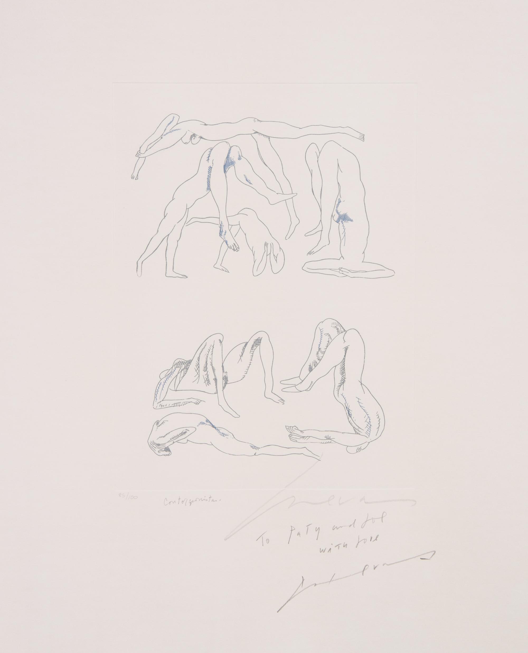 Jose Luis Cuevas, (Mexican, b. 1933), Cirqueros and Contorsionistas (two works)
