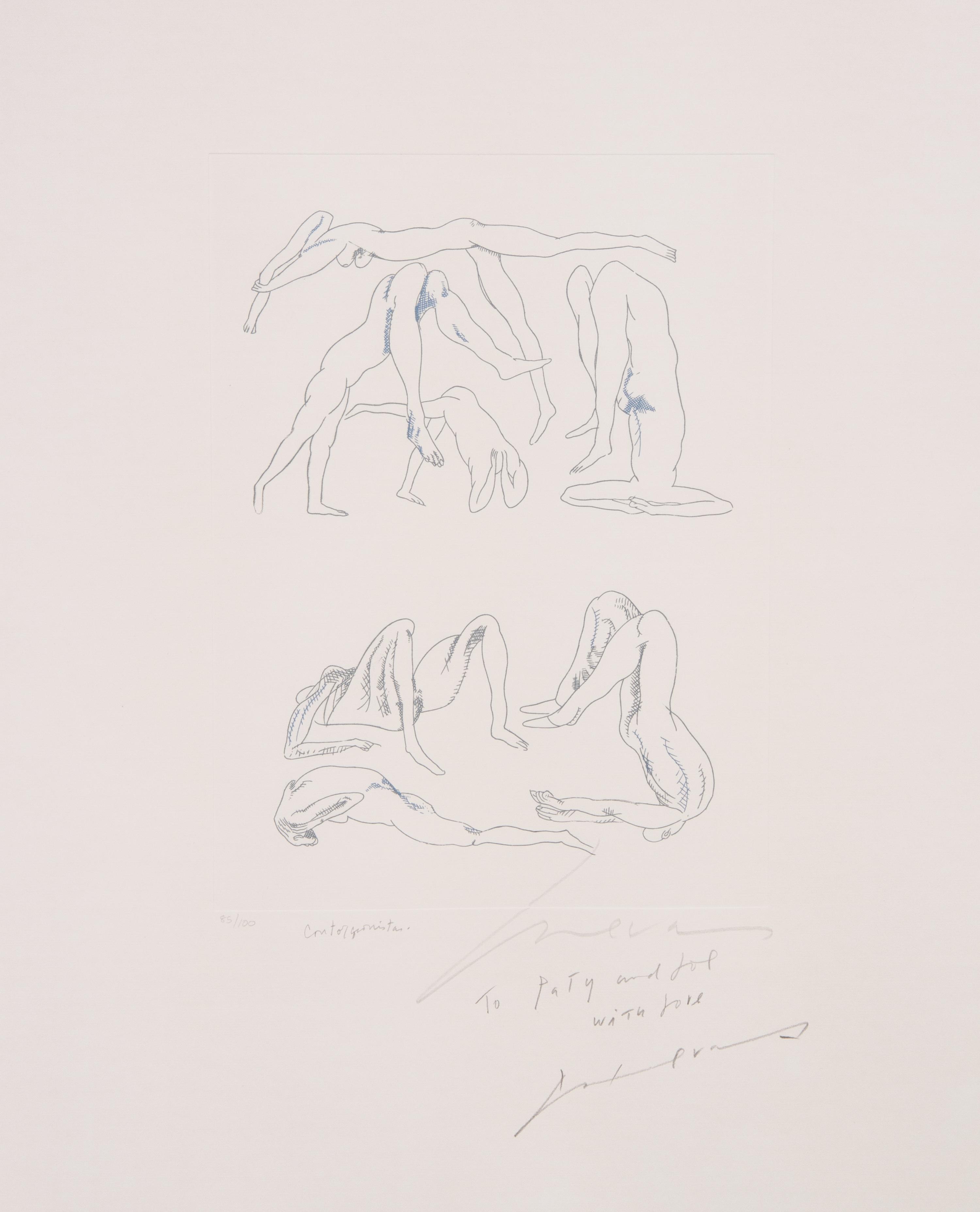 Jose Luis Cuevas, (Mexican, b. 1933), Cirqueros and Contorsionistas (two works)