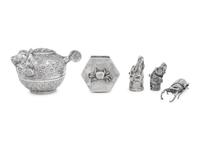 Five Silver Zoomorphic Articles