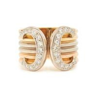CARTIER, TRICOLOR GOLD AND DIAMOND 'C de CARTIER' RING