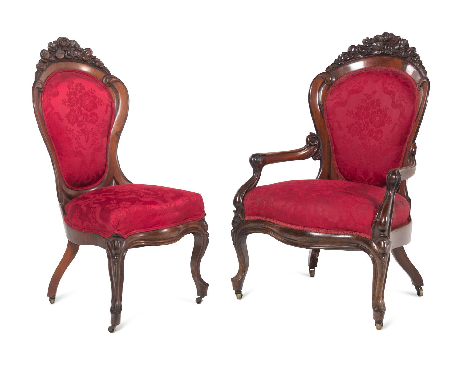 A John Henry Belter Six Piece Walnut Parlor Suite