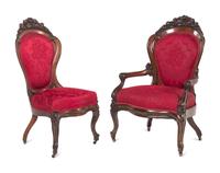 A John Henry Belter Six Piece Walnut Parlor Suite