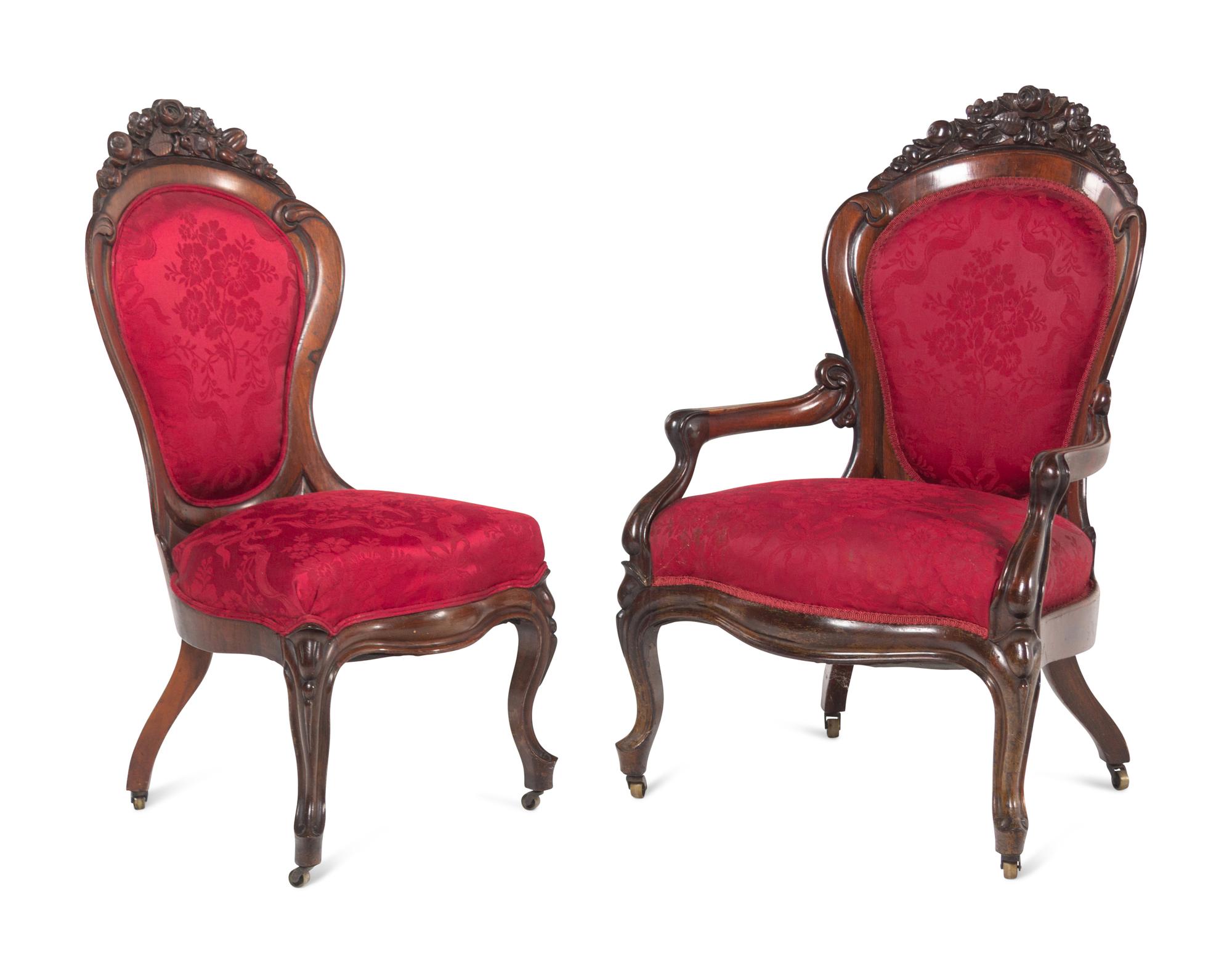 A John Henry Belter Six Piece Walnut Parlor Suite