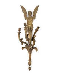 An Empire Gilt Bronze Three-Light Wall Sconce